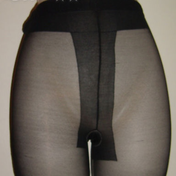 Vintage silky sheer soft black pantyhose